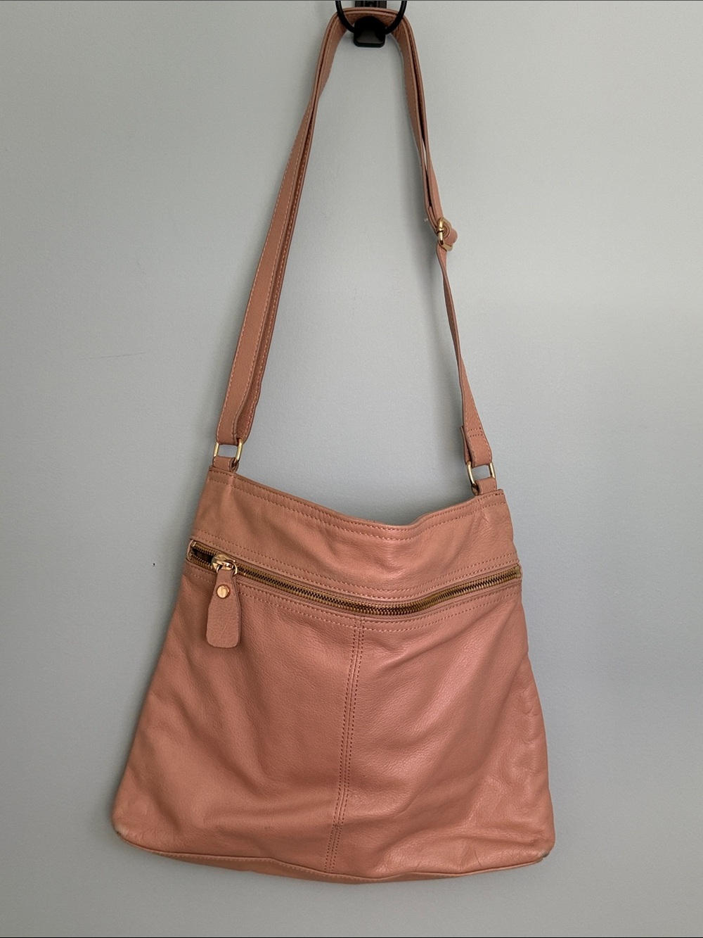 Margot Leather Crossbody Bag in Light Beige
